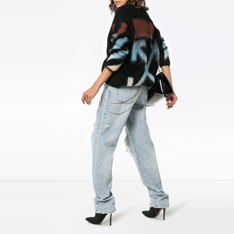 Платье женское Off-White с длинными рукавами, черный — фото 2