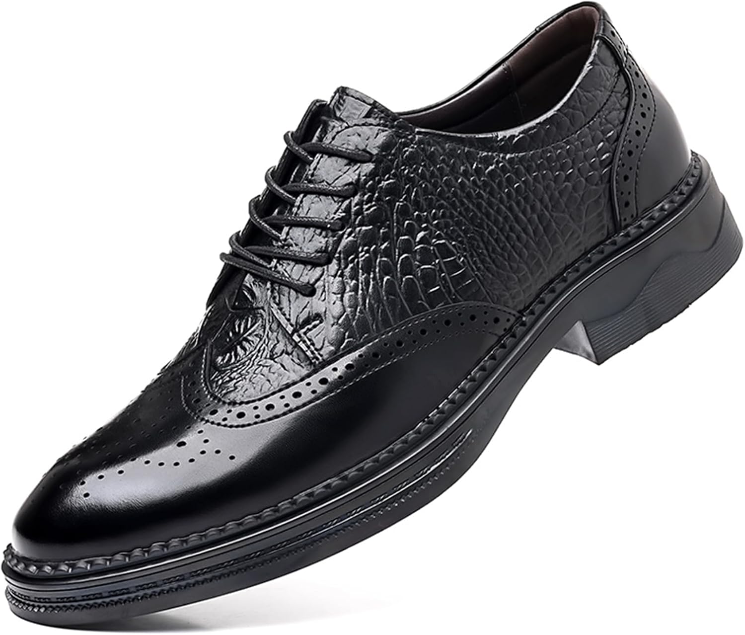 

Мужские классические туфли Оксфорды Повседневные деловые туфли Мужская мода Броги Abborora, черный