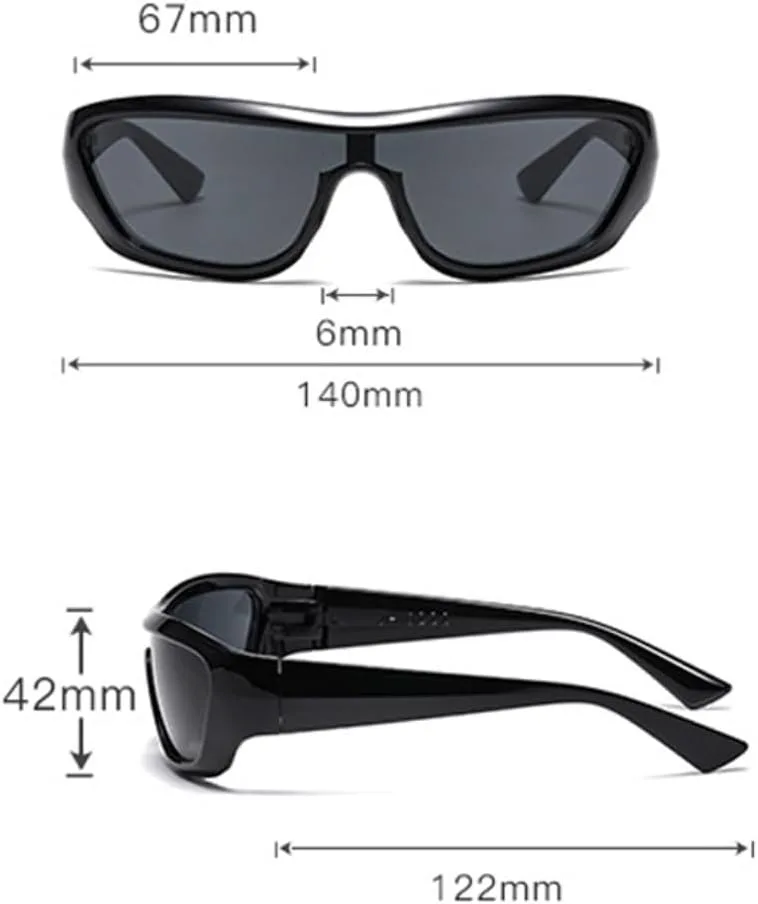 

Роскошные панк-винтажные солнцезащитные очки для женщин и мужчин, модные спортивные ветрозащитные очки с защитой от УФ-излучения UV400 VVTWSSW, Black Silver