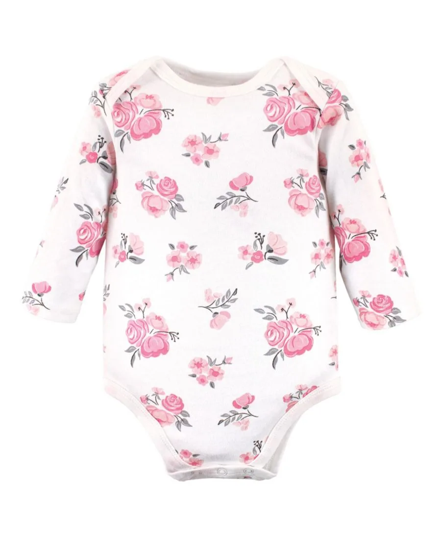 Hudson Baby Хлопковые боди с длинными рукавами, комплект из 3 штук, с принтом цвета корицы — фото 2