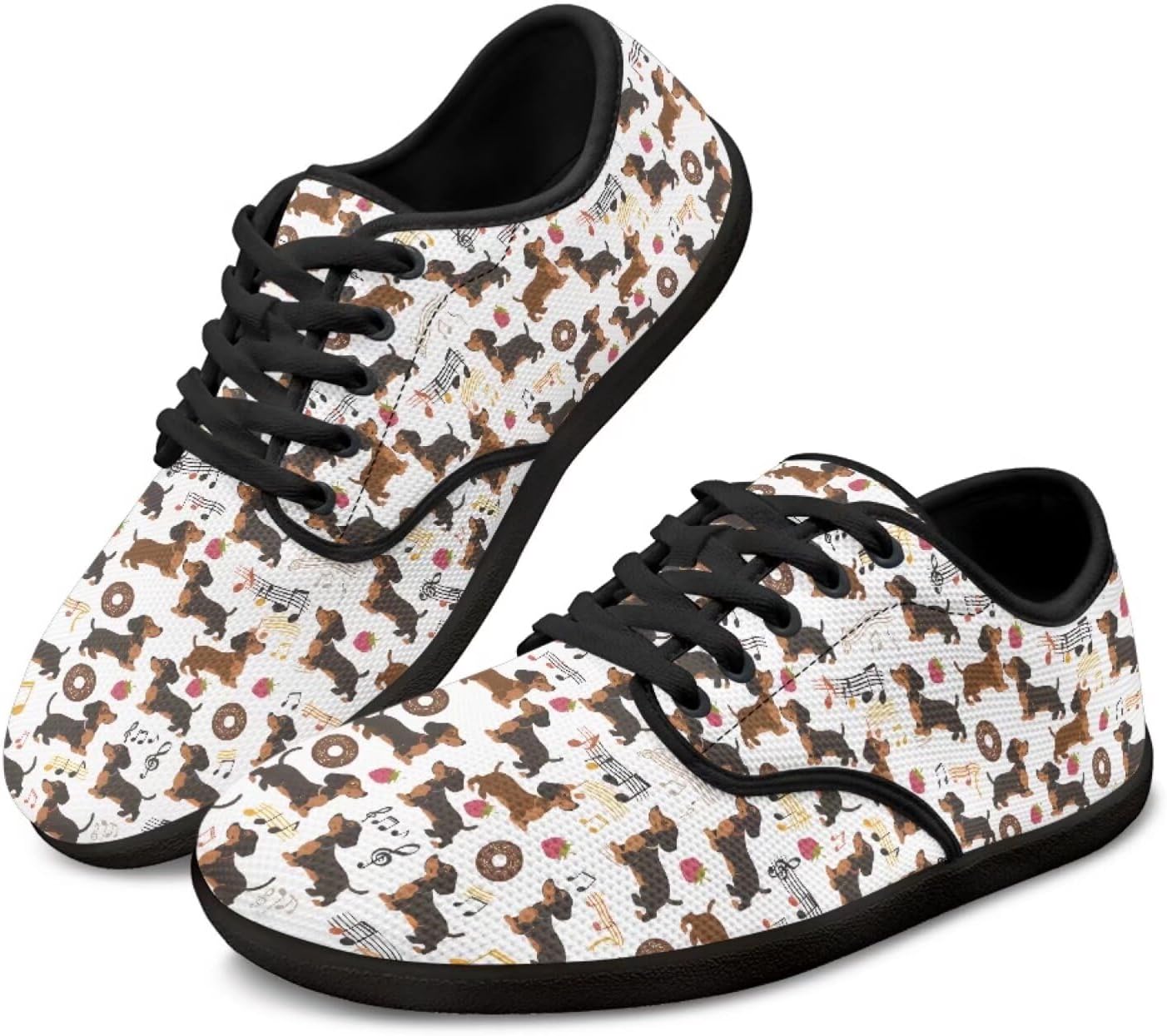 

Кроссовки с широкой носочной частью, плоской подошвой, стильные, дышащие, сетчатые, для тенниса и спорта, для женщин и мужчин Pointodoor, Cartoon Dachshund