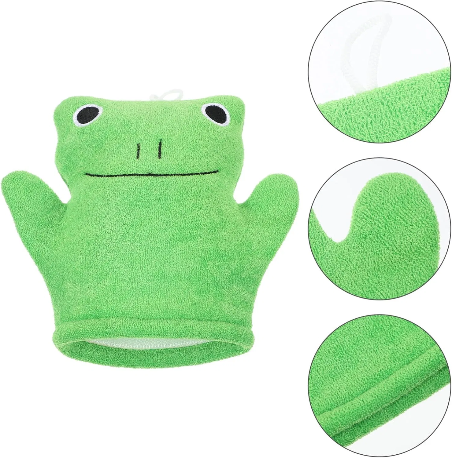 Скраб для тела Frog Bath Whisk Mittens, Ipetboom, 1 шт., 20.5x17.5x1.5 см, зеленый — фото 3