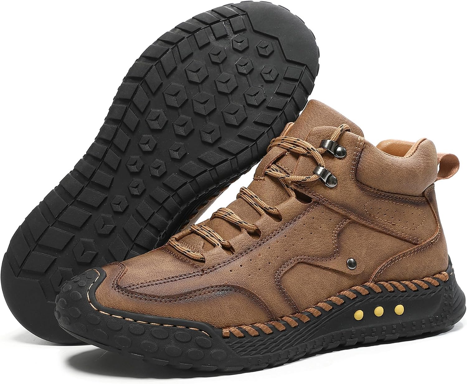 

Мужские повседневные кожаные сапоги CrazySavage, ручной работы, модель Чукка до щиколотки, коричневый