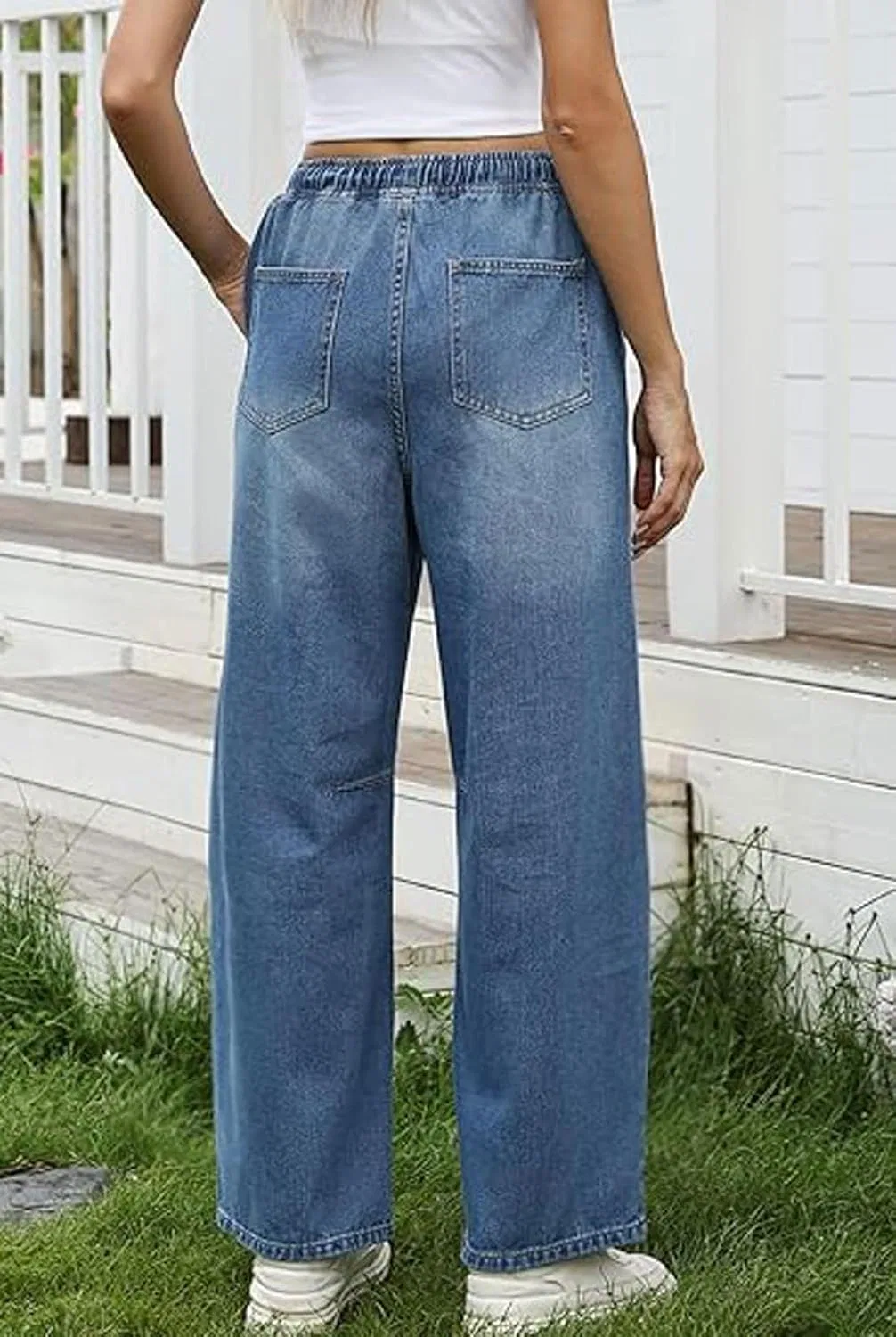 Джинсы Barrel Wide Leg, Light Blue — фото 2