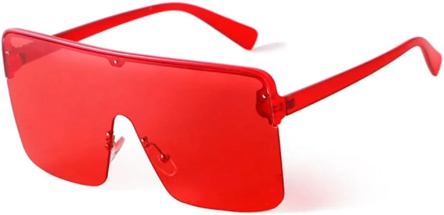 

Модные солнцезащитные очки с цельными линзами, увеличенного размера, для женщин и мужчин, стильные, с плоской верхней частью, зеркальные, синие, большие generic, C3