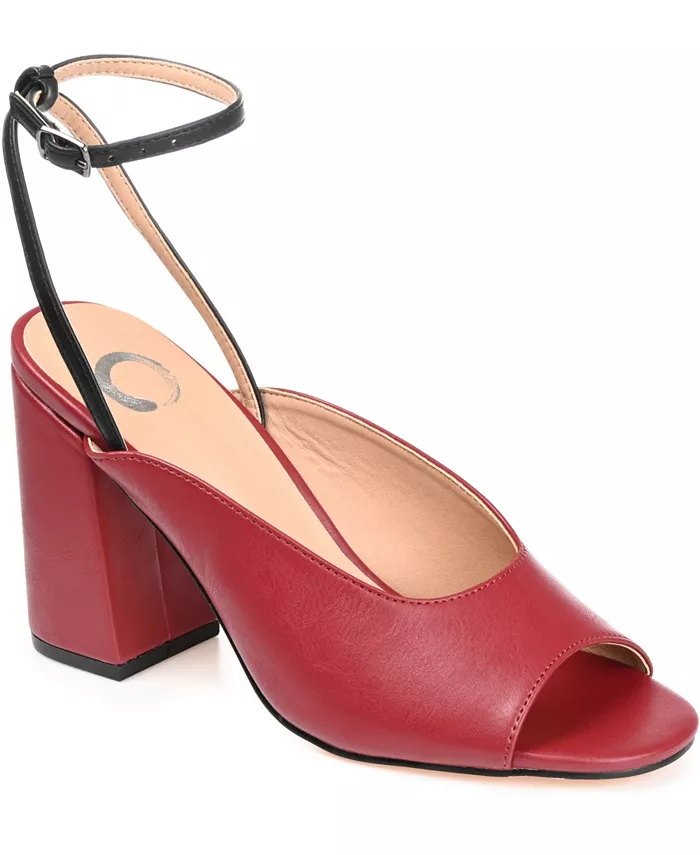 Женские босоножки Calypso на блочном каблуке Journee Collection, красный