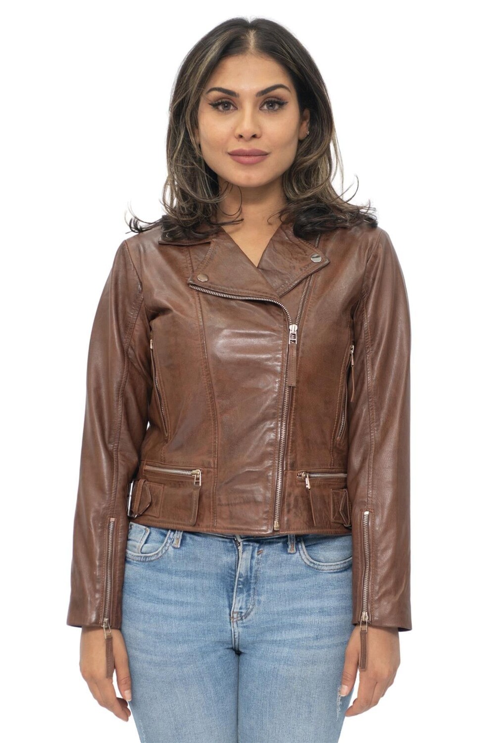 

Кожаная косуха-Стокгольм Infinity Leather, коричневый