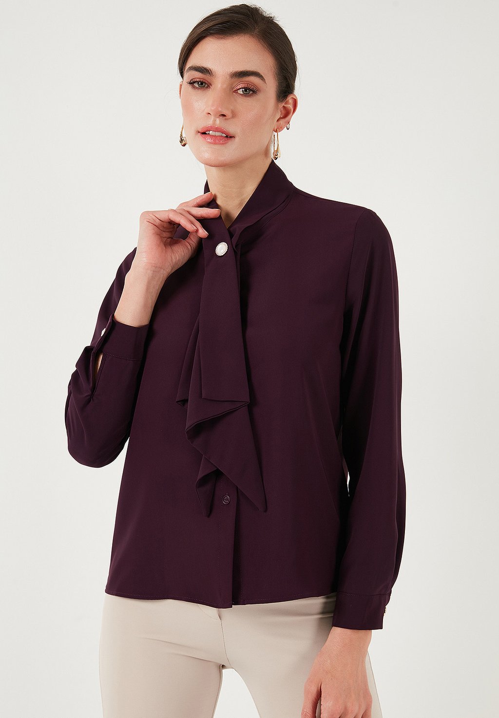 

Блузка на пуговицах REGULAR FIT LELA, винно-красный