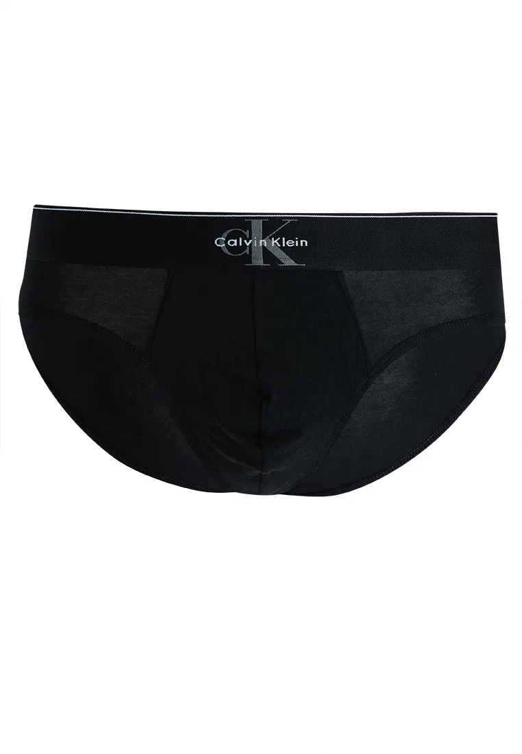 Трусы, 3 шт., хлопок с эластаном, Monogram Calvin Klein, черный — фото 2