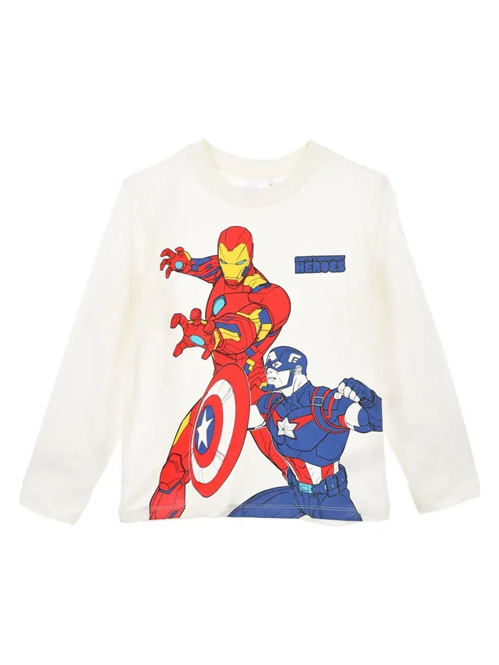 Лонгслив с принтом, Avengers, белый