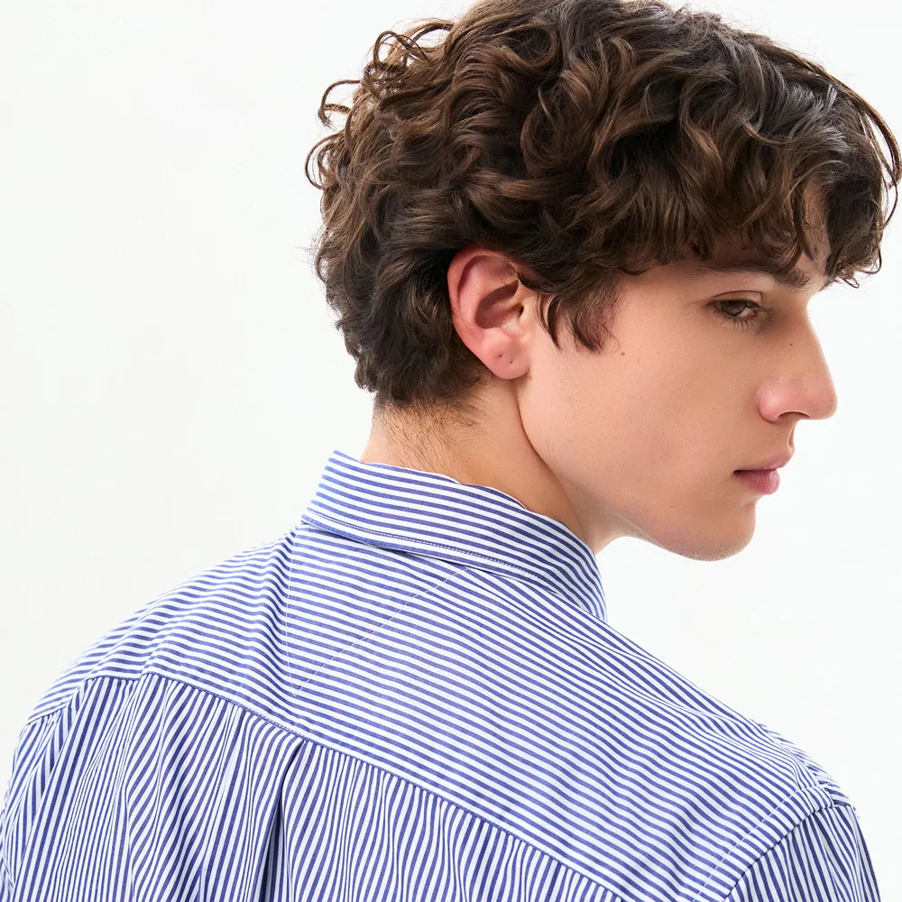Мужская классическая рубашка Core Flex Pop Regular Fit синяя от Tommy Hilfiger — фото 4