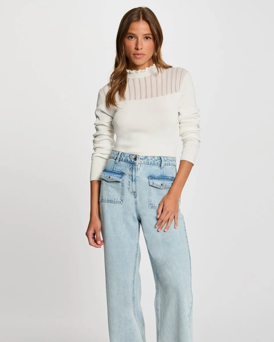 

Женский свитер с высоким воротником Morgan, белый