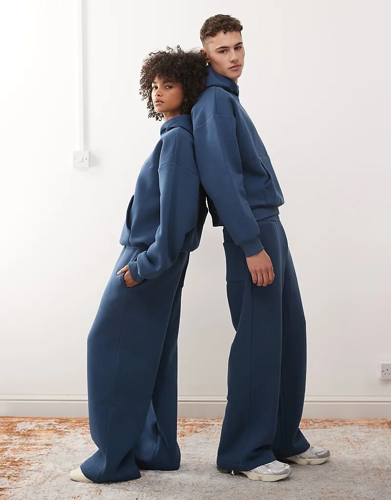 

Спортивные брюки-джоггеры Reclaimed Vintage унисекс, плотные, широкие, темно-синего цвета