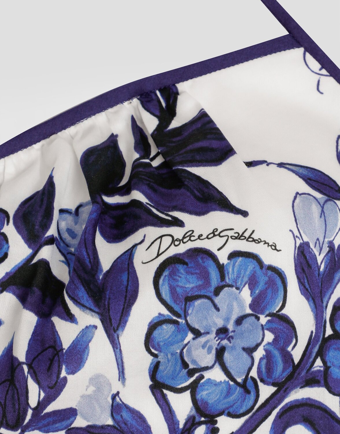 Топ из хлопкового сатина с принтом майолика Dolce & Gabbana, принт — фото 3
