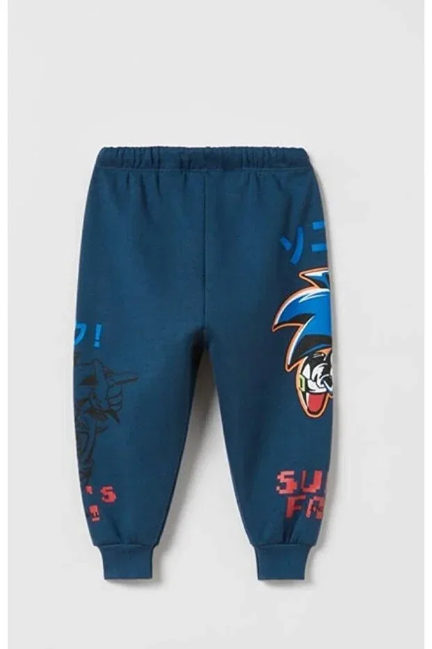 Детские спортивные штаны с принтом Sonic Sega Generic Brands, Navy Blue — фото 3