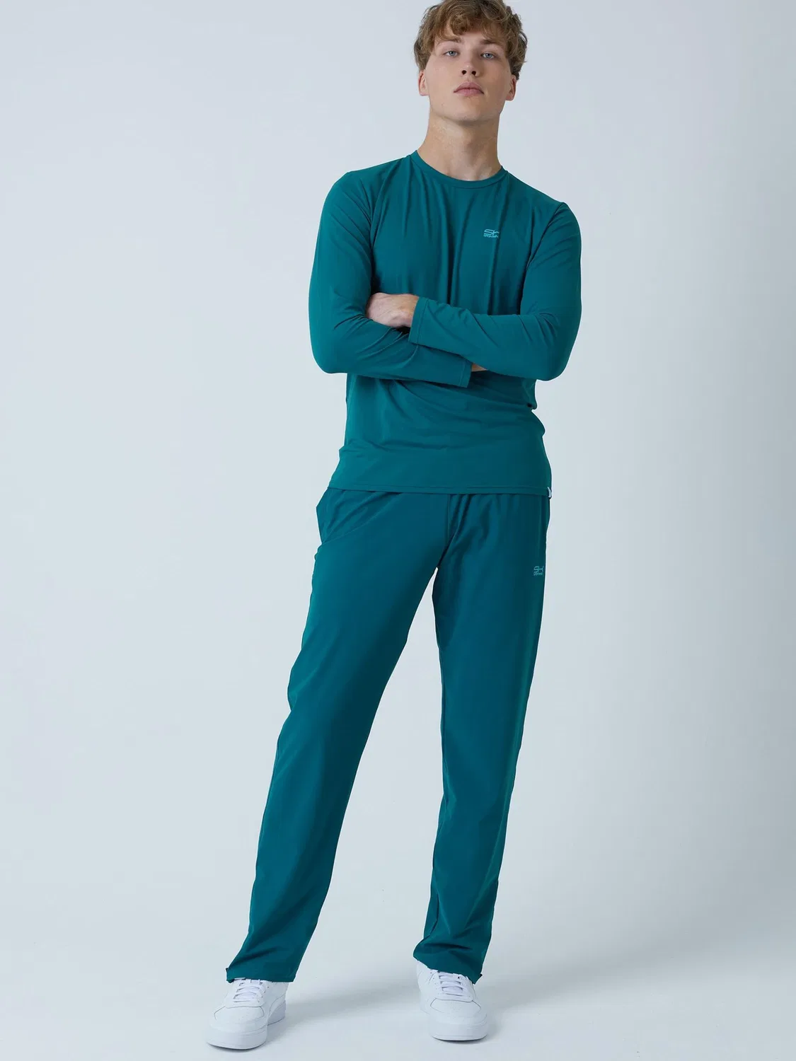 Спортивная футболка Sportkind Performance Shirt с круглым вырезом и длинными рукавами, цвет Петровый — фото 3