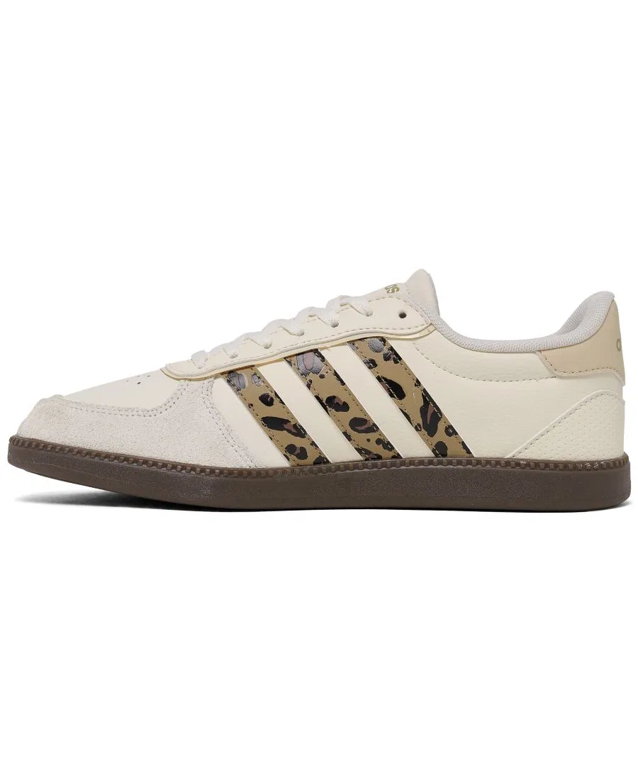 Кроссовки с кожаным верхом Break net Sleek Lifestyle Sneakers adidas, White Cardboard Sand — фото 2