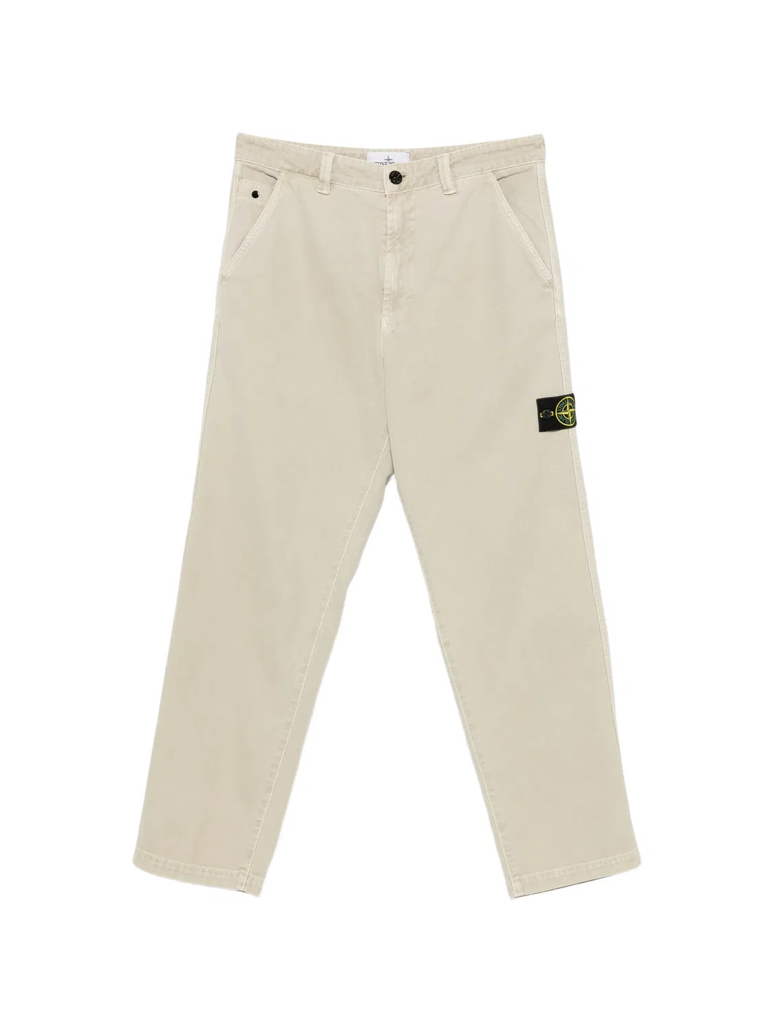 Прямые брюки с нашивкой-логотипом Stone Island, нейтральные цвета
