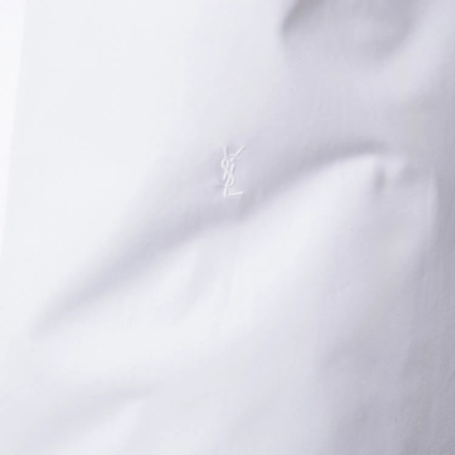 Рубашка на пуговицах Col Monsieur Saint Laurent, White — фото 2