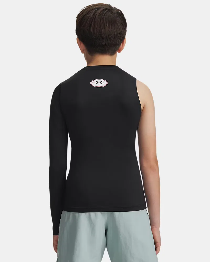 Лонгслив асимметричный HeatGear Asymmetrical Left UnderArmour, Black/White — фото 2