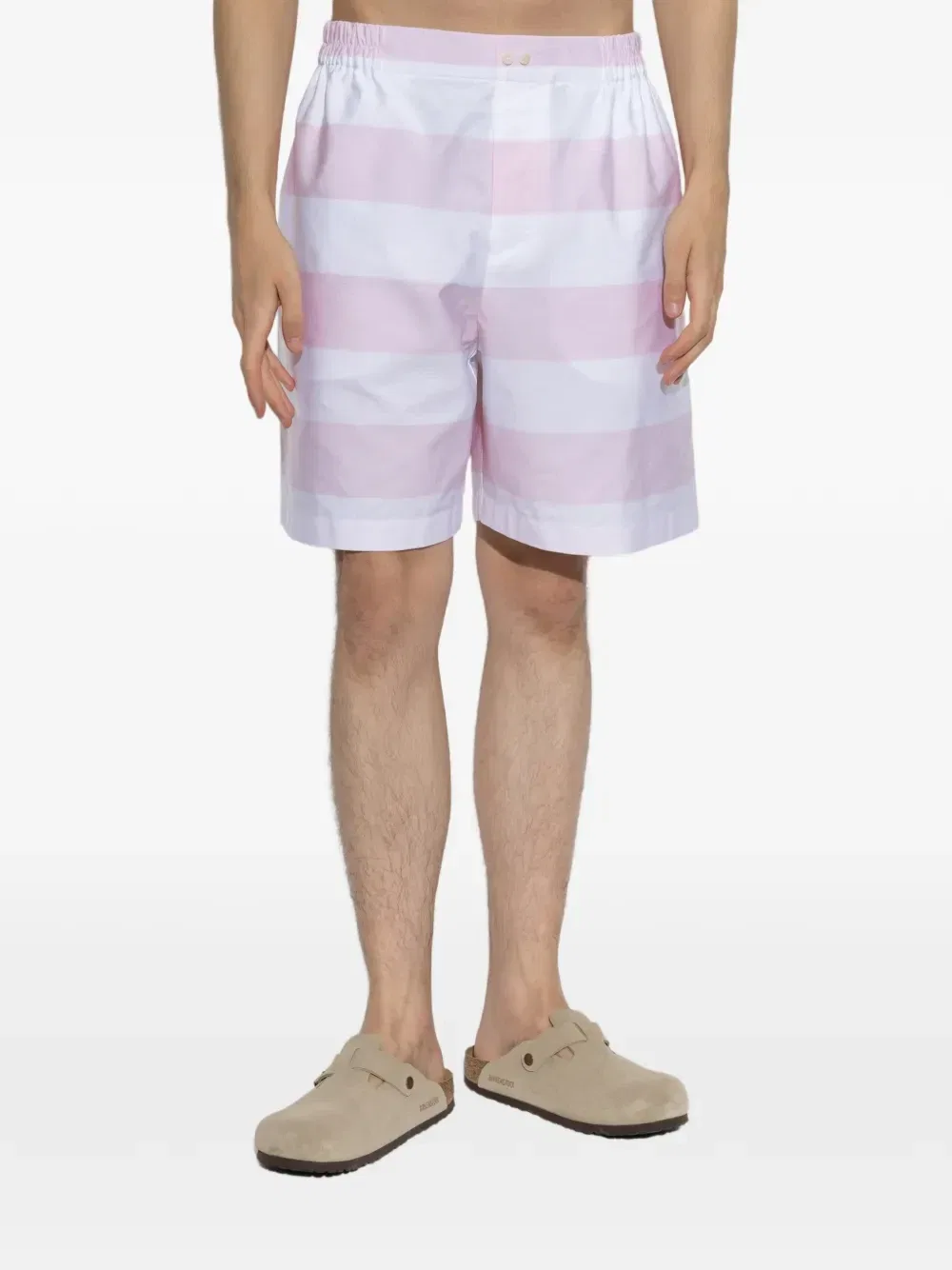 Жаккардовые шорты в полоску Jacquemus, белый — фото 3