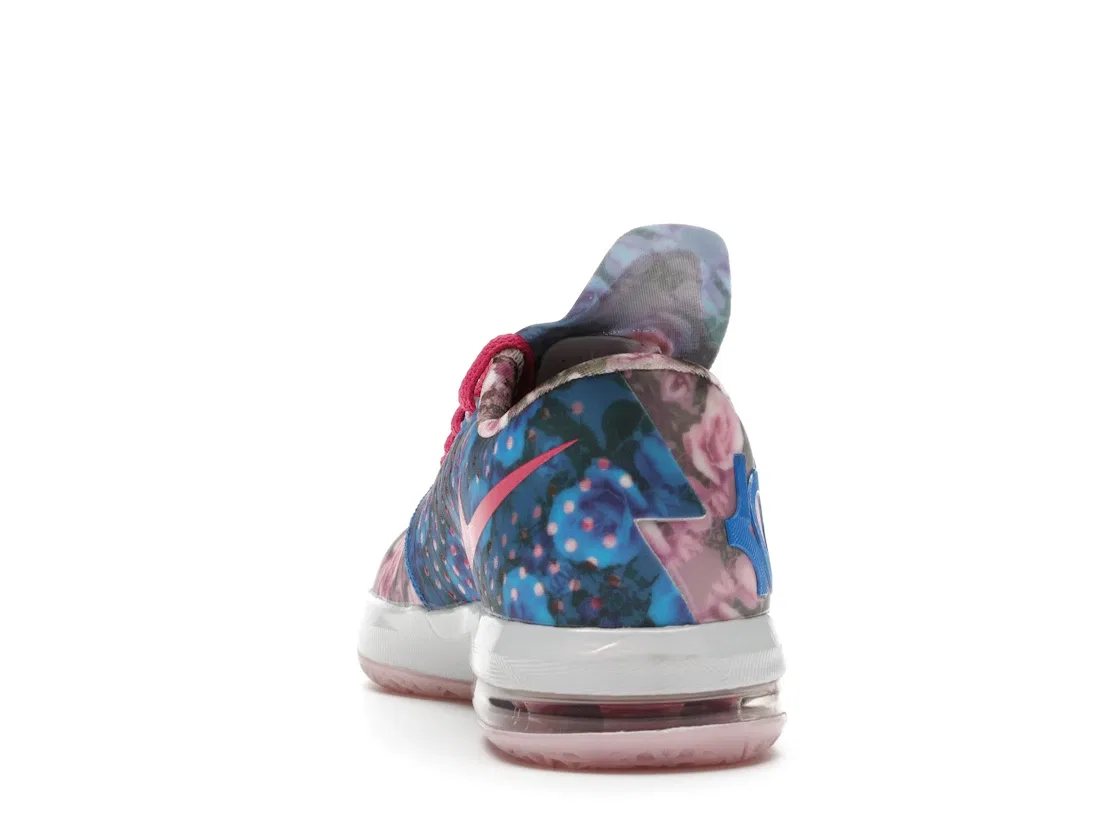 Детские кроссовки для мальчиков с принтом Nike KD VI 6, Light Arctic Pink/Photo Blue-Vivid Pink — фото 4