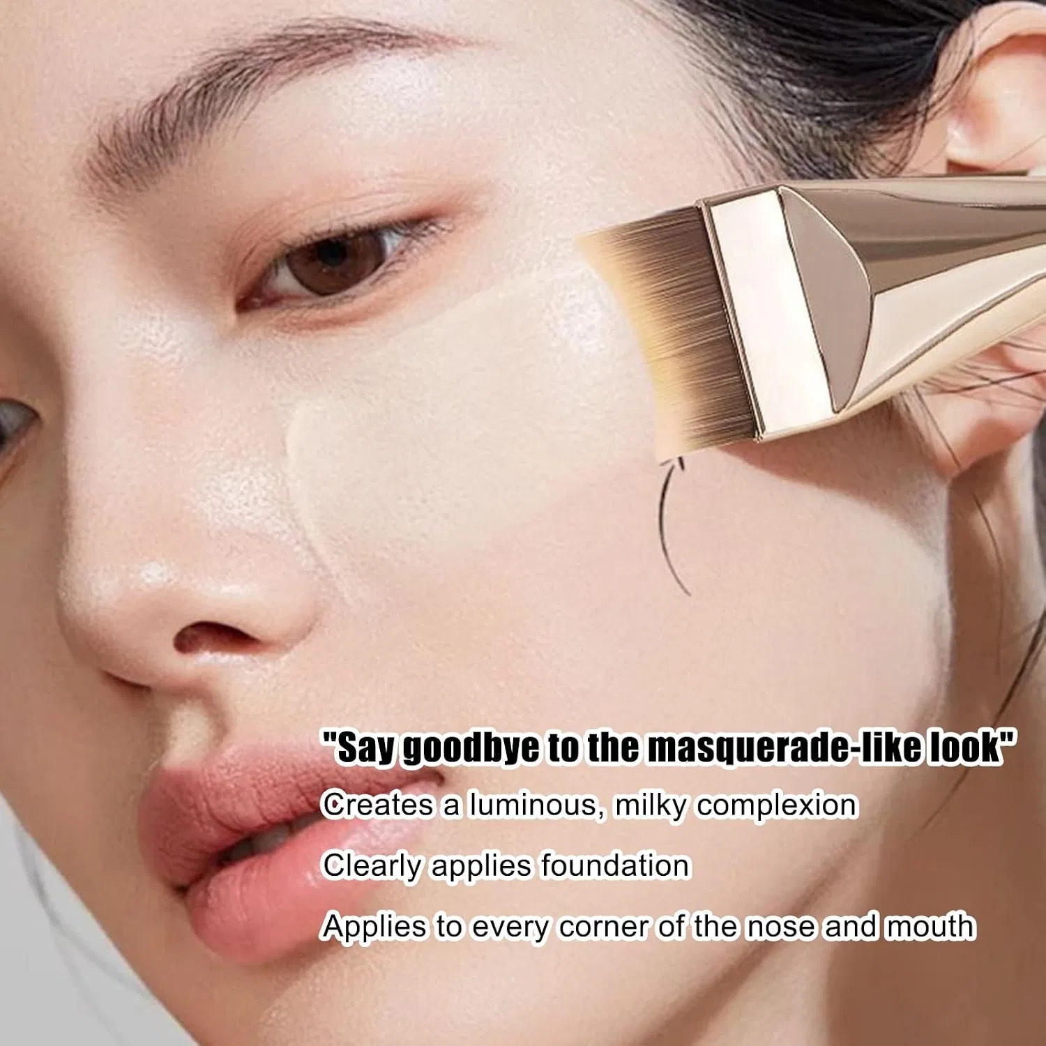 Кисть для макияжа Foundation, тонкая, 16,3 см, G1135 Crescent Foundation Brush Generisch — фото 4