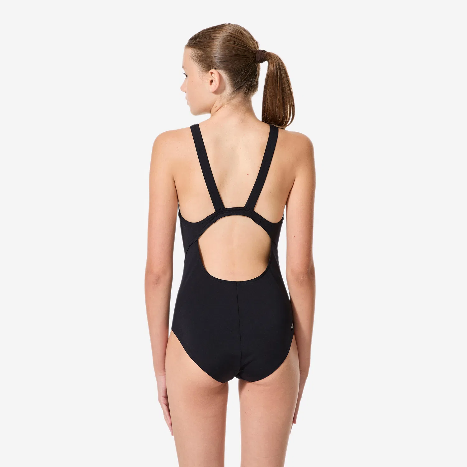 Детский купальник для девочек с принтом Kamyie Line Decathlon, Rauchschwarz Rosa — фото 4