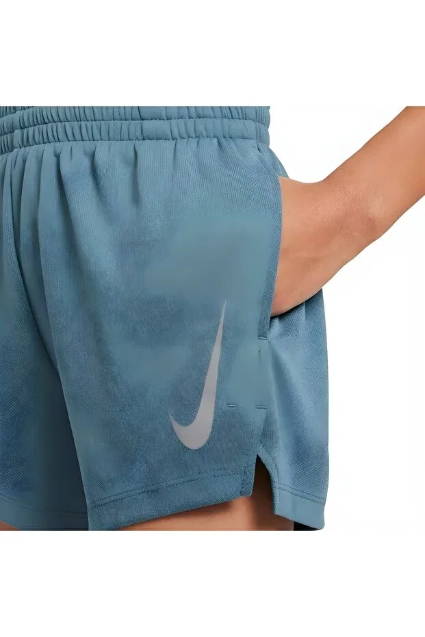 Детские шорты для девочек спортивные с регулируемым поясом Nike, Turquoise — фото 3