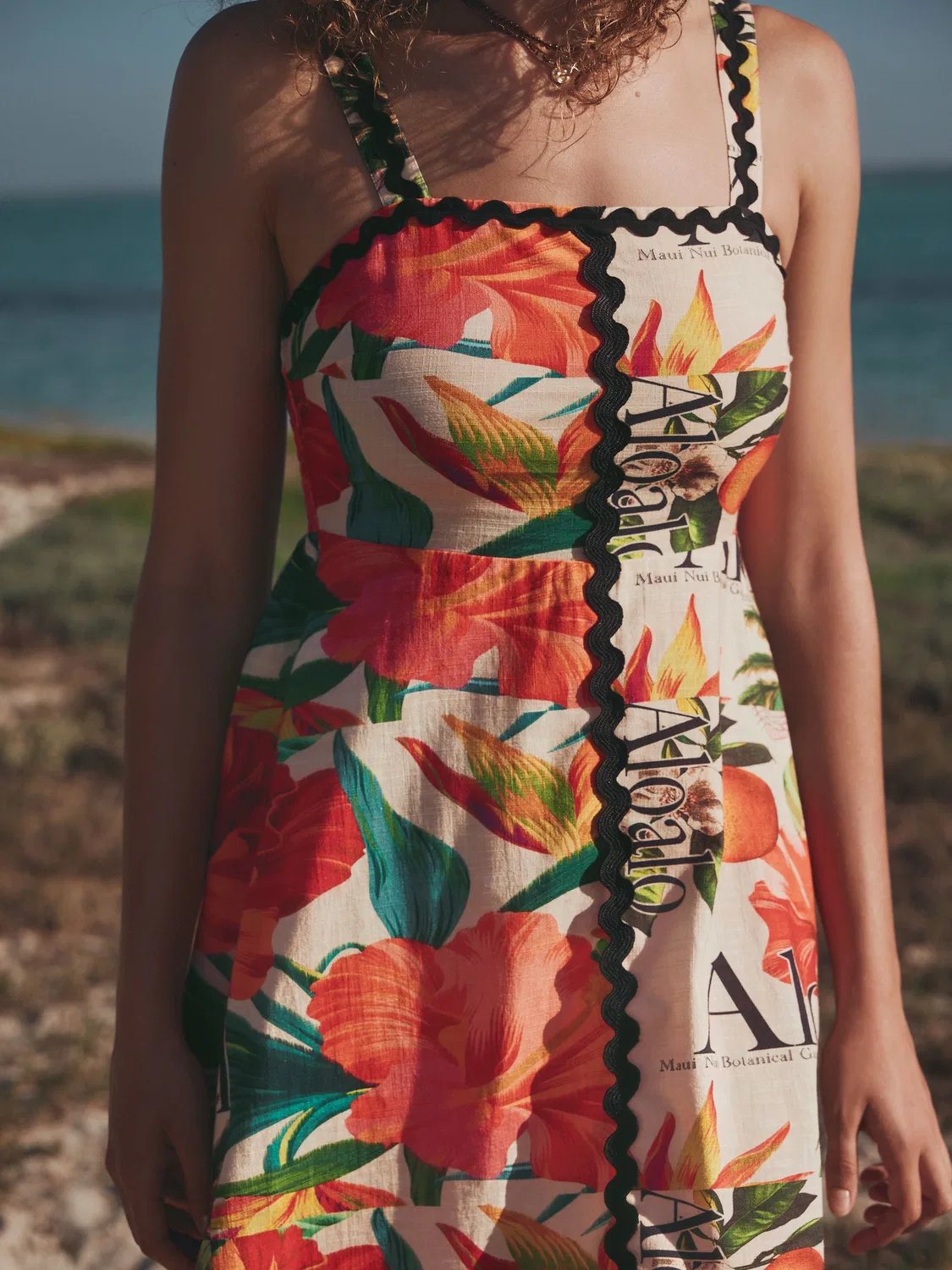Платье мини с тропическим принтом, Red Tropical Print Next, красный — фото 4