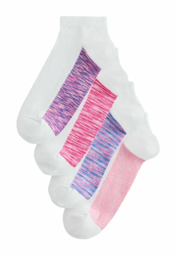 Носки 4 пары с принтом Footbed trainer socks Next white, Pink, белый/розовый