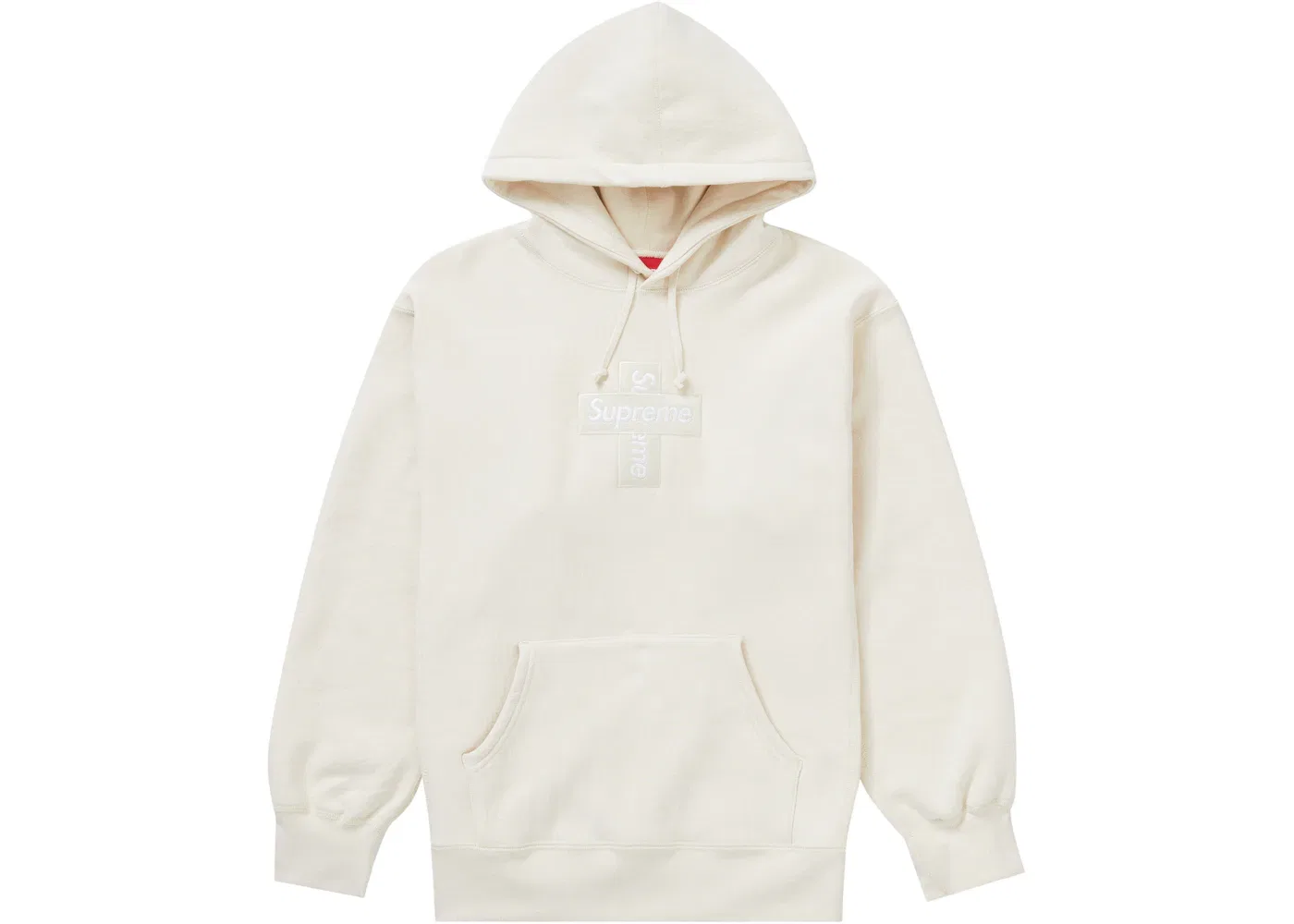 Мужская худи с принтом Cross Box Logo Supreme, Natural