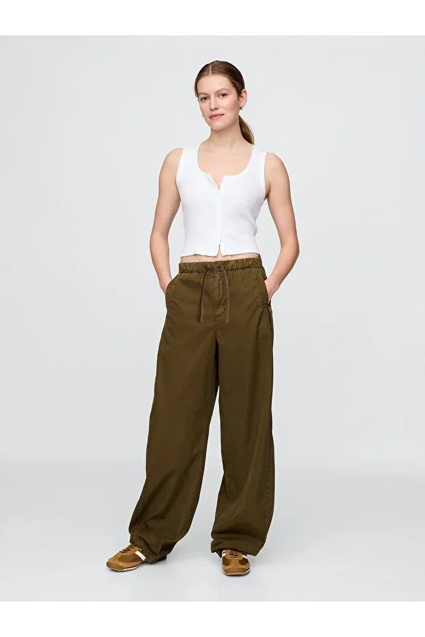 Женские брюки с принтом Gap, Dark Green-003