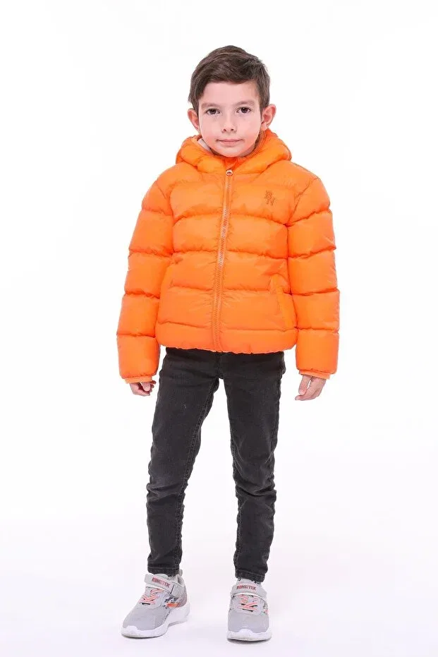 Детское пальто для девочек с капюшоном Benitto Kids, Orange — фото 3