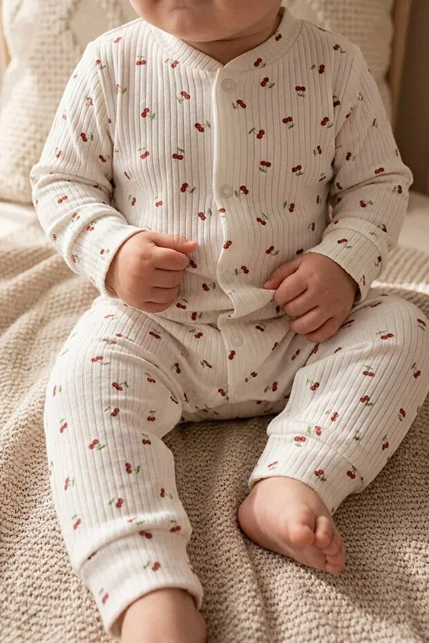 Детское боди-комбинезон для новорожденных с принтом Zıbzıb Baby, Ecru — фото 2