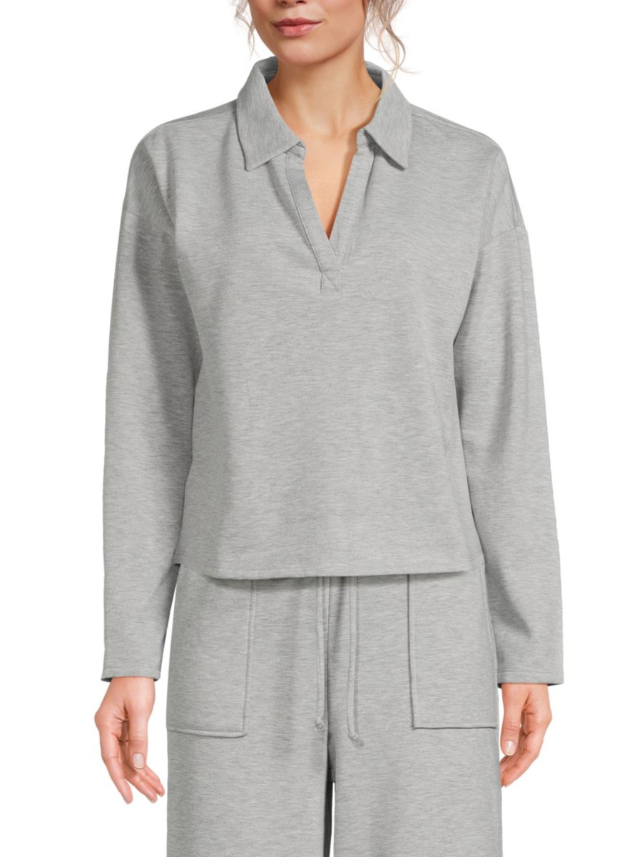 

Меланжевая толстовка с воротником Джонни Bobeau, цвет Heather Grey