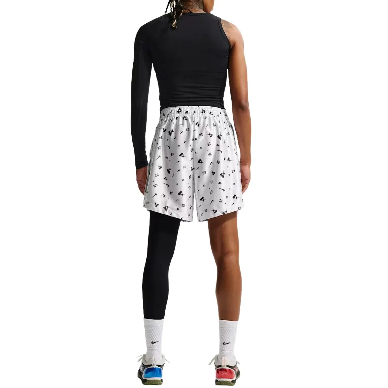Женские шорты Dri-FIT с моделью A'ja Wilson Nike, белый — фото 4