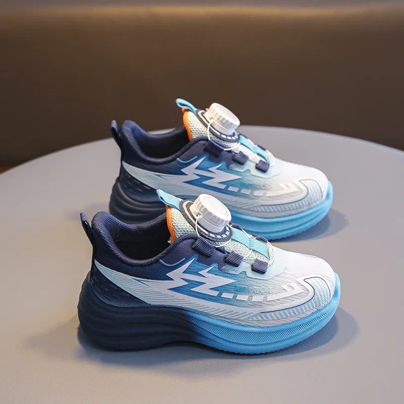 Детские кроссовки с синтетической кожей Blue White WARRIOR — фото 4