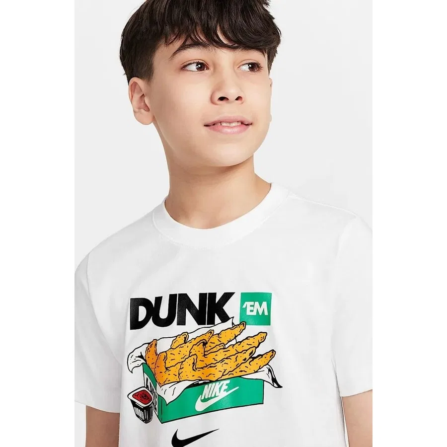 Футболка с коротким рукавом Cotton Dunk Kids Tee Nike, Белый — фото 3