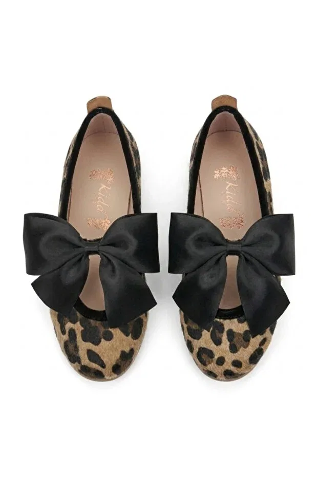 Детские балетки для девочек с принтом Stella Butik, Brown Leopard