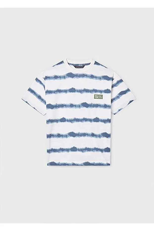 Детская футболка для мальчиков с принтом Summer Boy's Wave Striped Mayoral, Navy Blue — фото 2