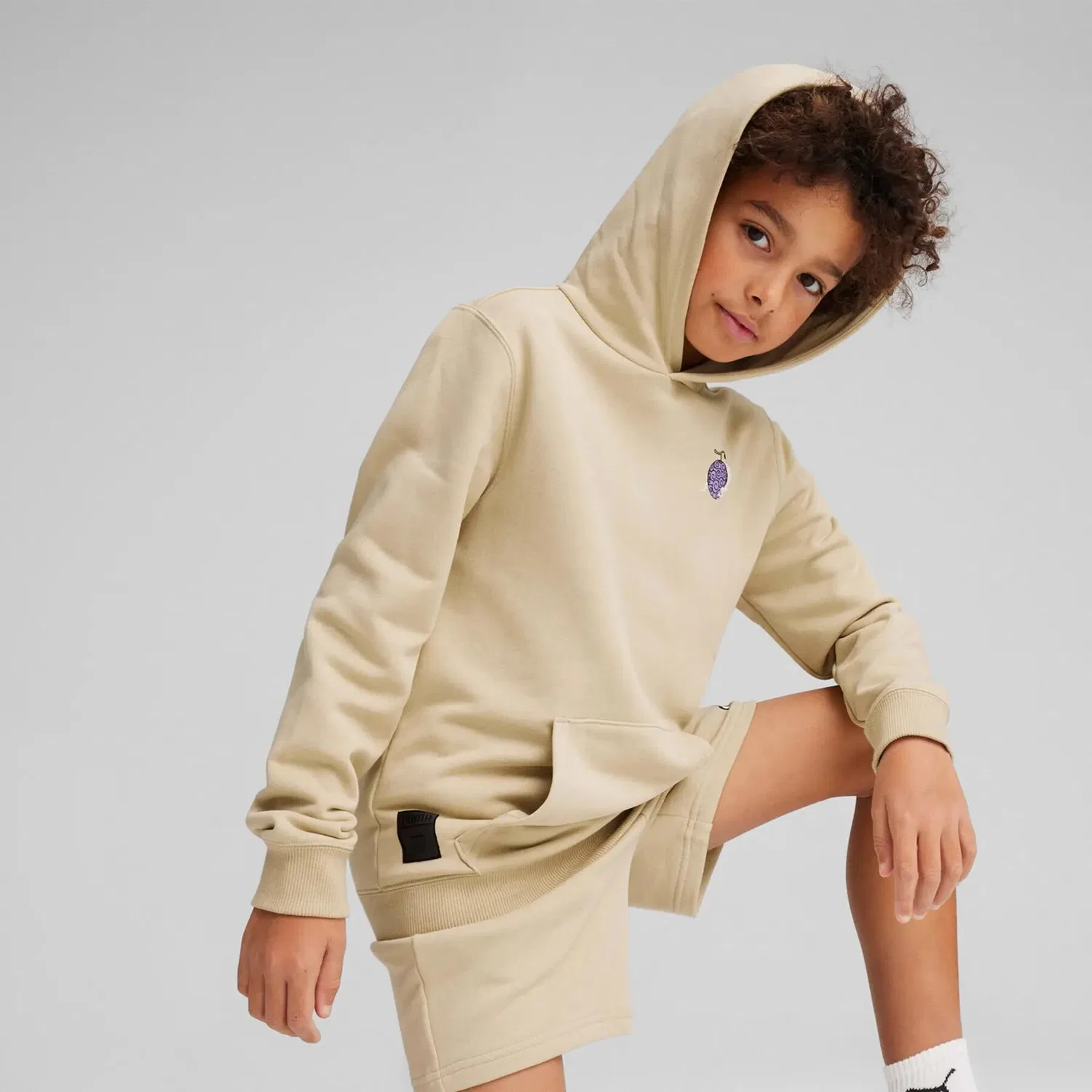 Детское худи с принтом Puma x One Piece, Beige — фото 3