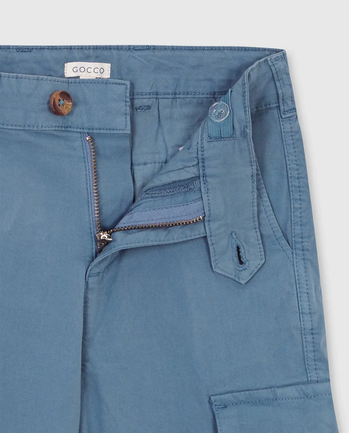 Детские брюки карго для мальчиков хлопковые Gocco, Azul Denim — фото 4