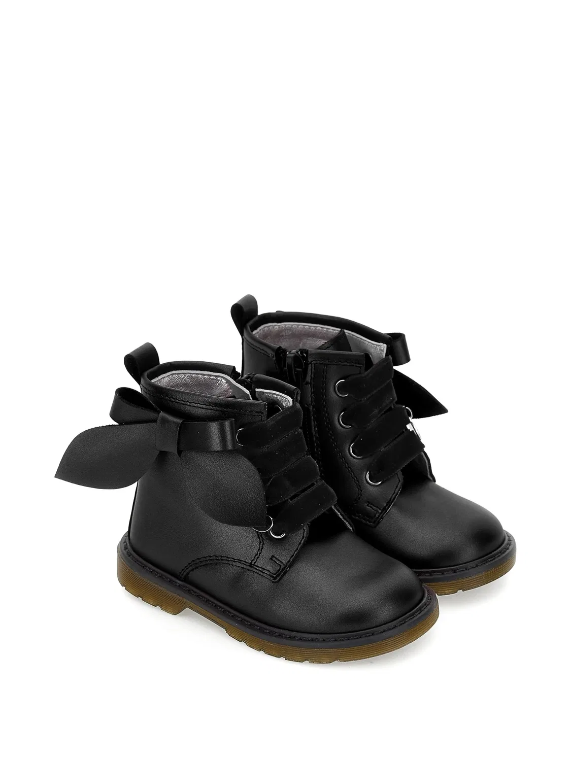 Ботинки с бантами Monnalisa, черный — фото 2