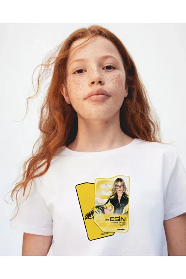 Детская футболка для девочек с принтом Esin Design Cirokids, White — фото 2