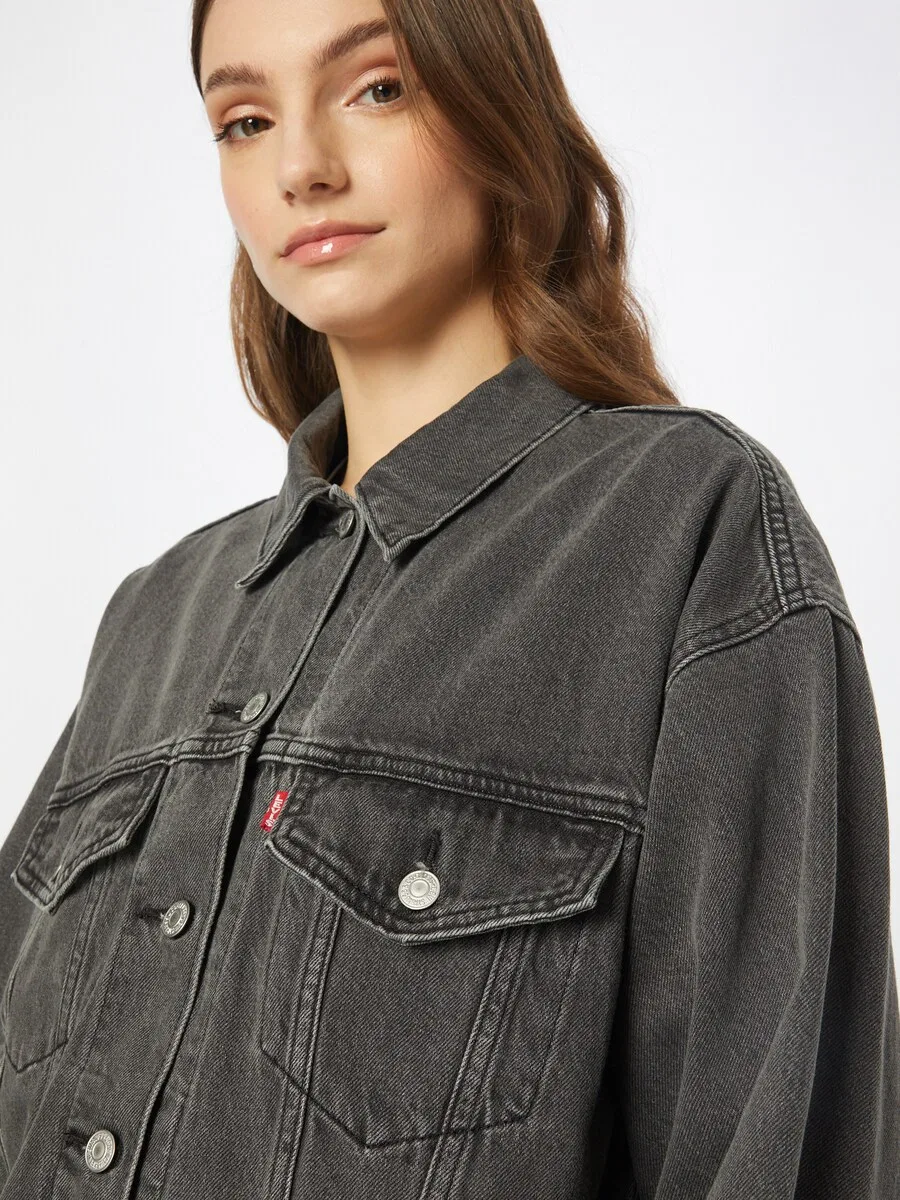 Куртка LEVI'S для межсезонья в стиле «тракер 90-х» из серого денима — фото 2