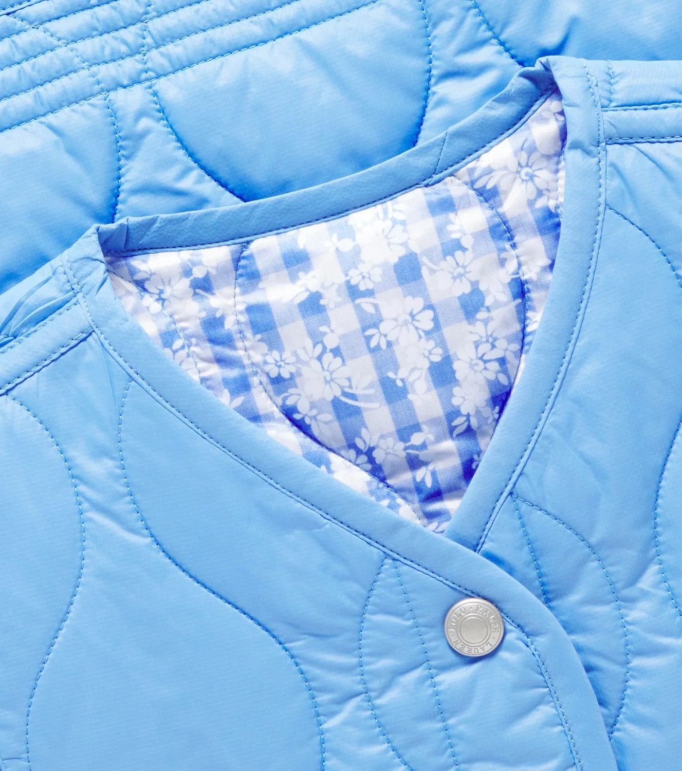 Легкая куртка двусторонняя в клетку Polo Ralph Lauren Kids, синий — фото 2