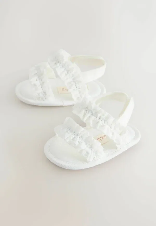 Босоножки из эко-кожи Regular fit - baby ruffle - baby shoes Next, белый — фото 2