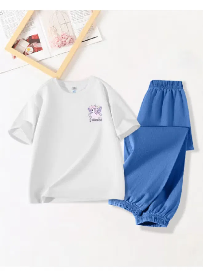 Комплект детской летней одежды с коротким рукавом и брюками Jeanswest, белый