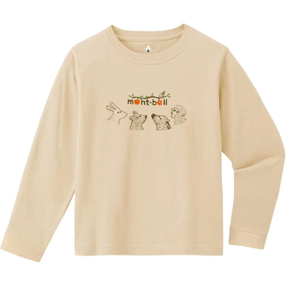 Детская футболка с длинным рукавом MONTBELL, Ivory White